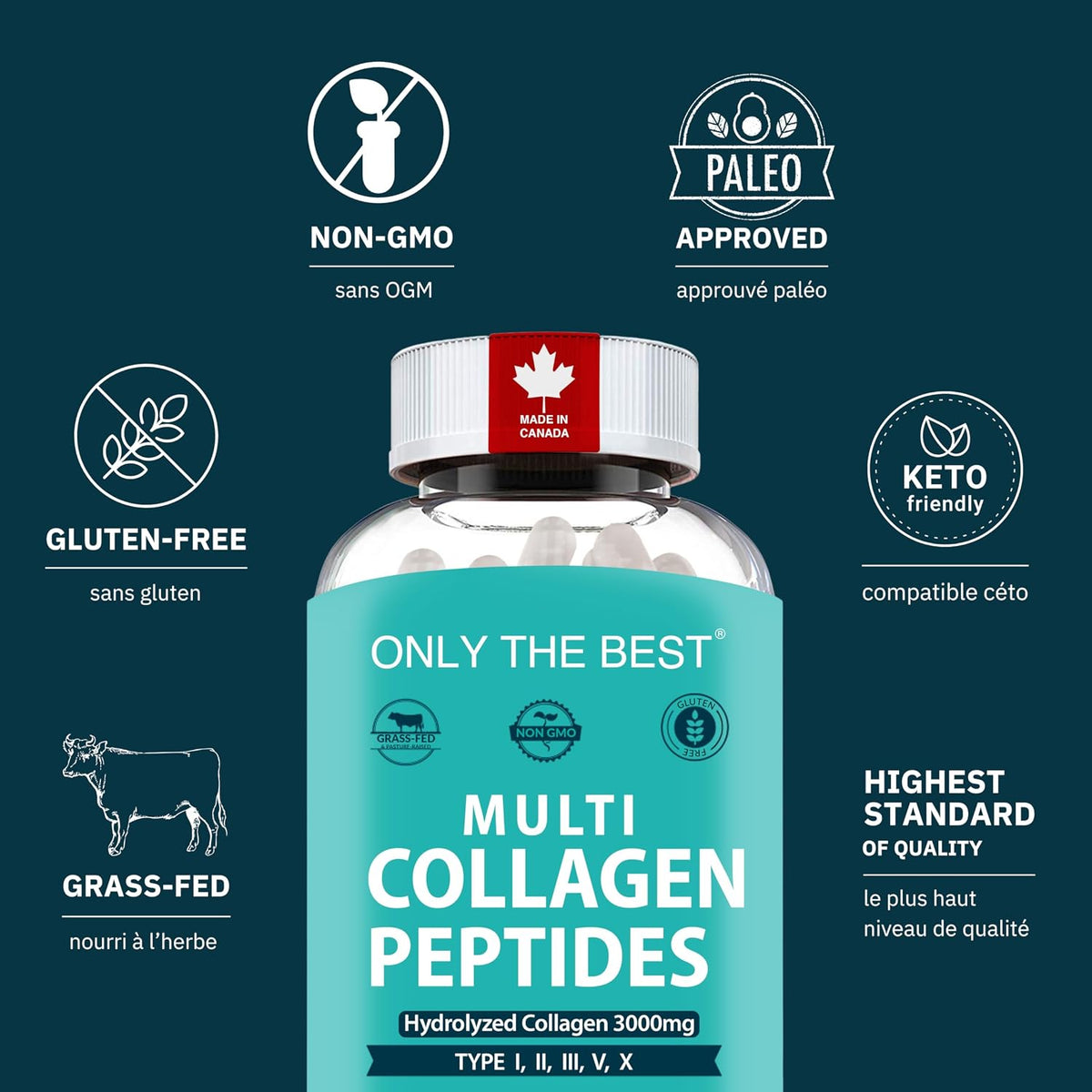 Only The Best Multi Collagen Peptides Capsules – product detail 5